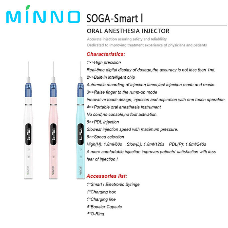 Nha khoa gây mê miệng lnjector Đèn không đau không dây gây mê cục bộ với màn hình LCD có thể vận hành