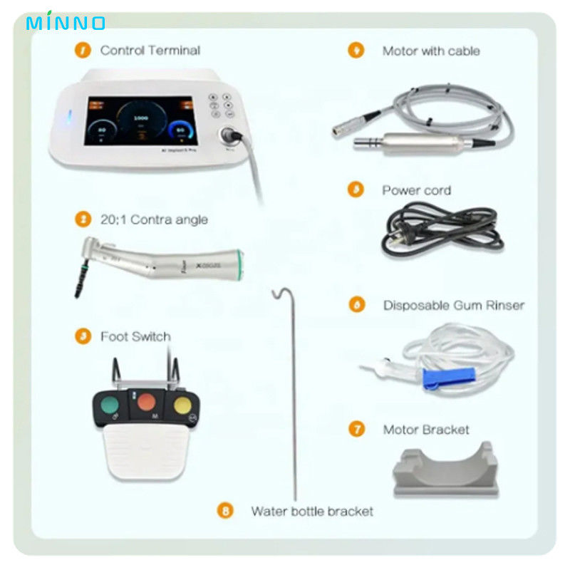 Động cơ cấy ghép răng Full Touch Screen With 20:1 Fiber Angle Piezo Surgey Equipment Cấy ghép máy