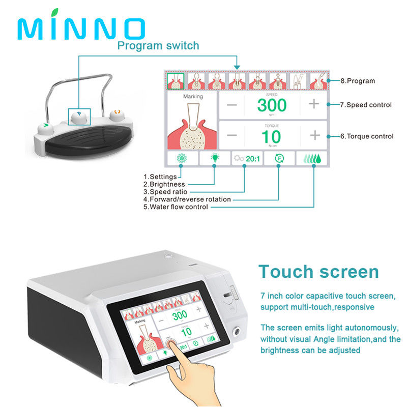Màn hình LED mới xuất hiện Implant răng động cơ phẫu thuật với màn hình cảm ứng màu sắc