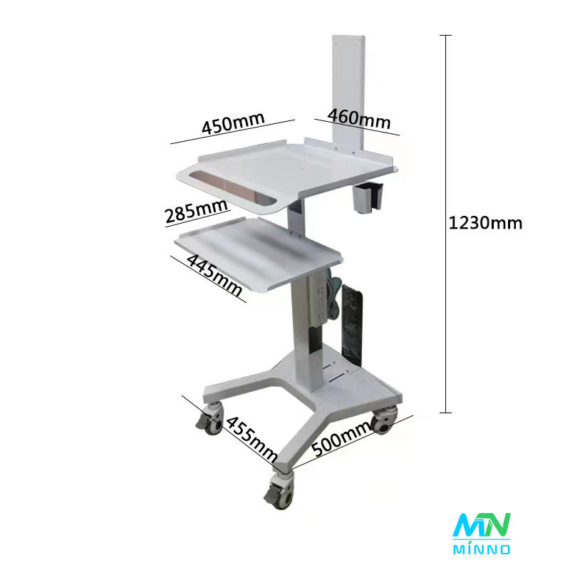 Trolley Y tế Đứng Thiết bị phòng thí nghiệm nha khoa Bánh xe im lặng Máy quét 3D miệng Máy cầm máy chủ Xe di động Với ổ phanh Dentis