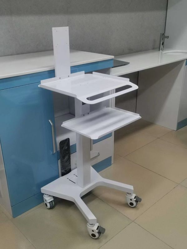 Trolley Y tế Đứng Thiết bị phòng thí nghiệm nha khoa Bánh xe im lặng Máy quét 3D miệng Máy cầm máy chủ Xe di động Với ổ phanh Dentis