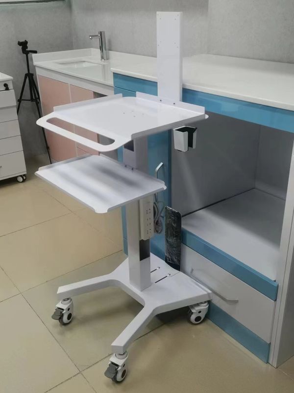Trolley Y tế Đứng Thiết bị phòng thí nghiệm nha khoa Bánh xe im lặng Máy quét 3D miệng Máy cầm máy chủ Xe di động Với ổ phanh Dentis